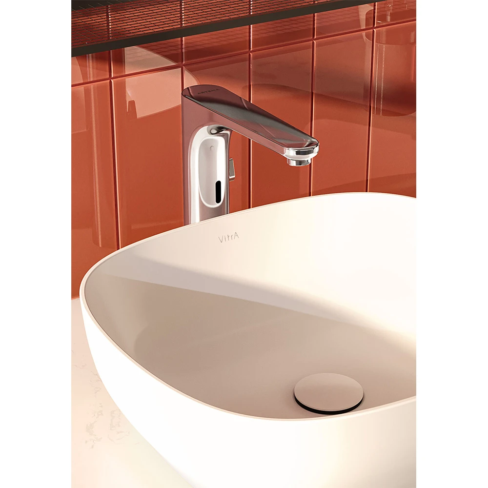Vitra Root Round Temassız Çift Su Girişli Elektrikli Yüksek Lavabo Bataryası A47125 2
