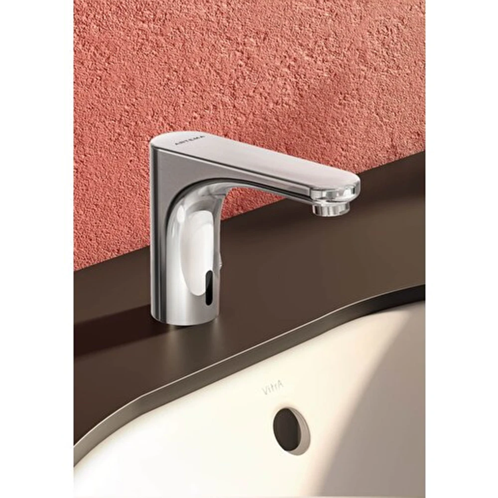 Vitra Root Round Temassız Çift Su Girişli Pilli Lavabo Bataryası A47120 2