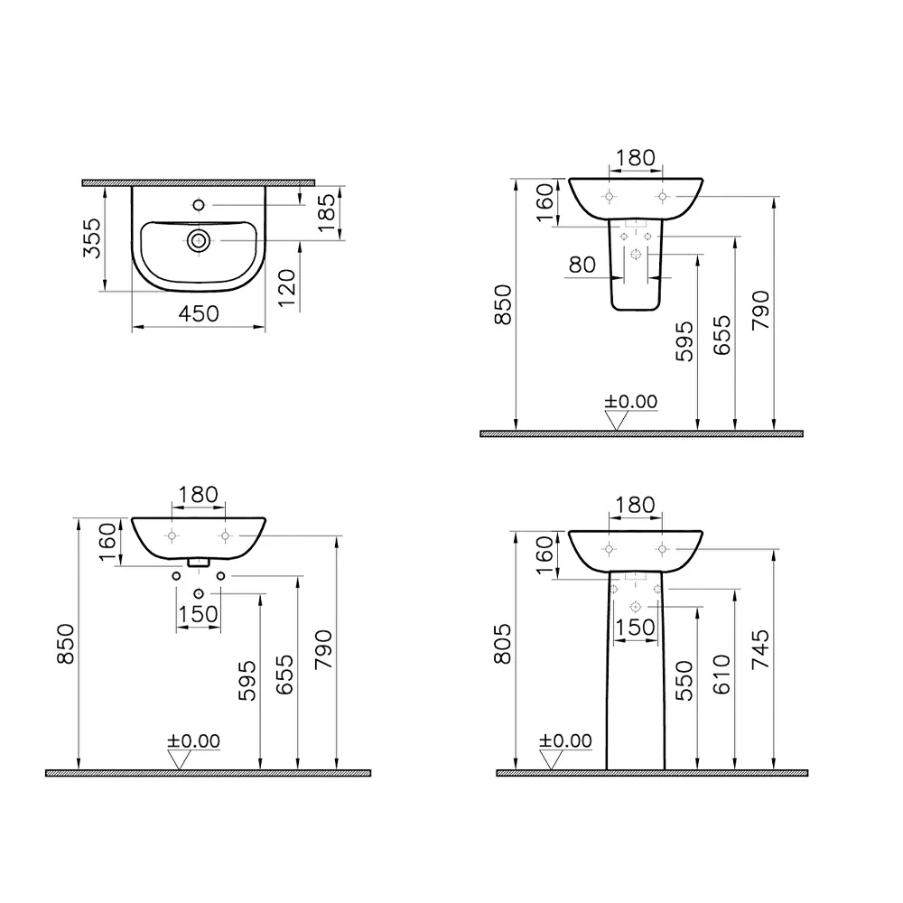 Vitra S20 45x36 Cm Lavabo 5500L003-0001 2