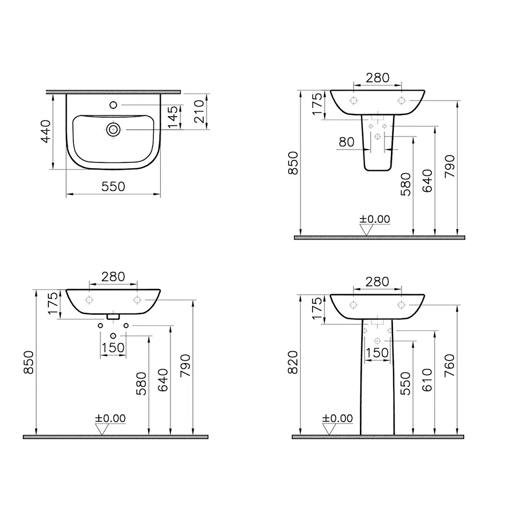 Vitra S20 55x44 Cm Lavabo 5502L003-0001 3