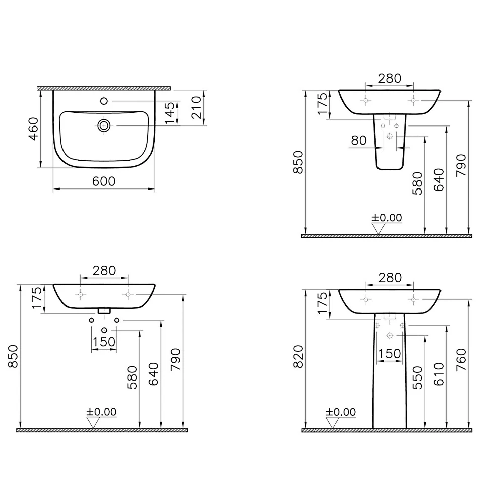 Vitra S20 60x46 Cm Lavabo 5503L003-0001 2