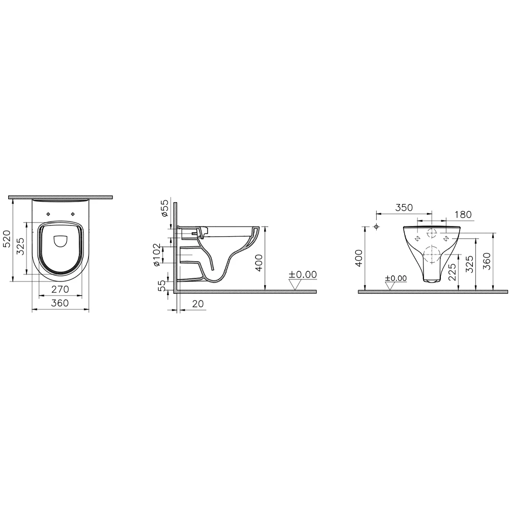 Vitra S20 Round SmoothFlush Asma Klozet - 7701L003-0850 2