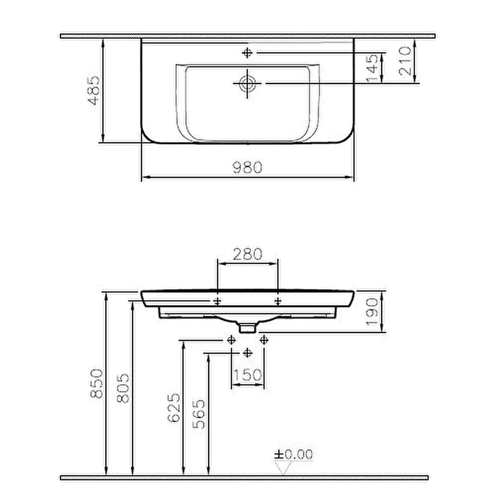 Vitra Sento 100x49 Cm Etajerli Lavabo 5948B003-0001 4