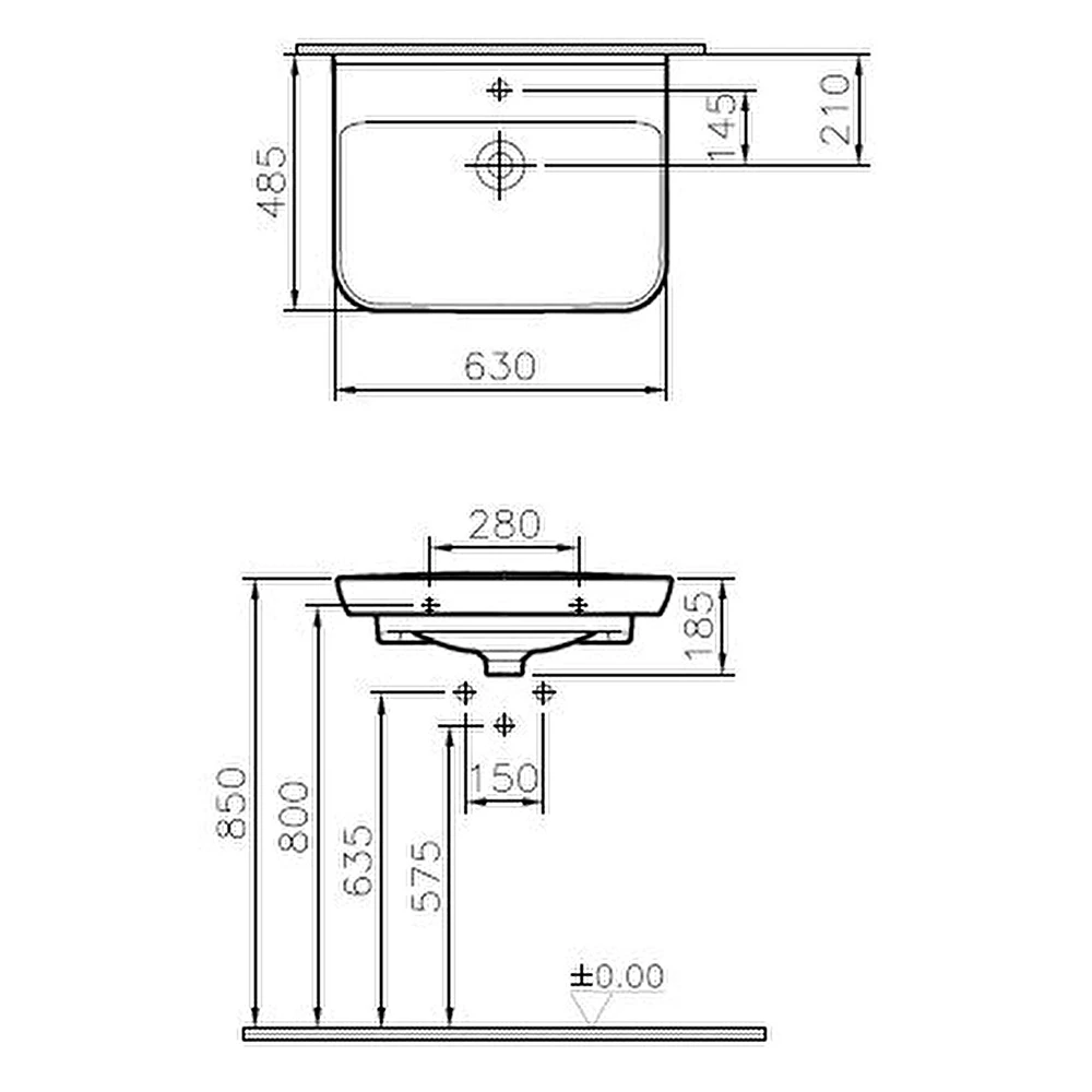 Vitra Sento 65x49 Cm Etajerli Lavabo 5946B003-0001 4