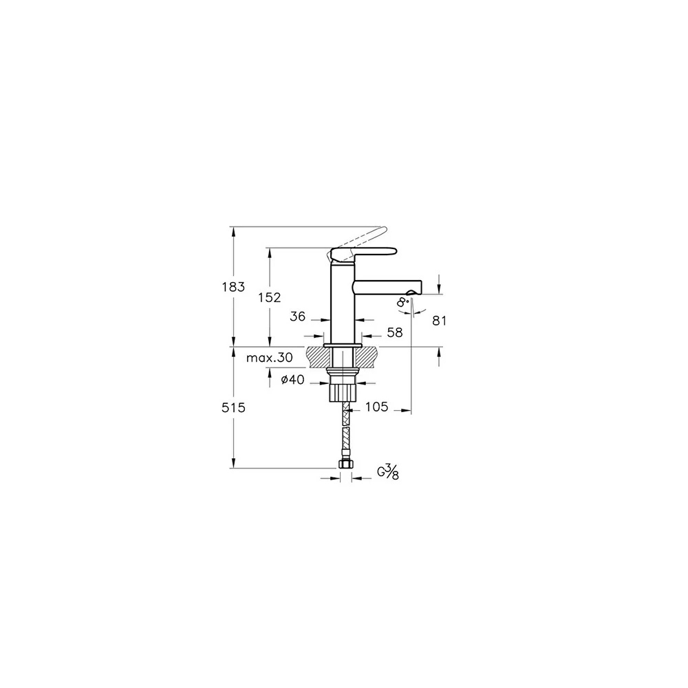 Vitra Sento Çocuk Krom-Turuncu Lavabo Bataryası A42666 2