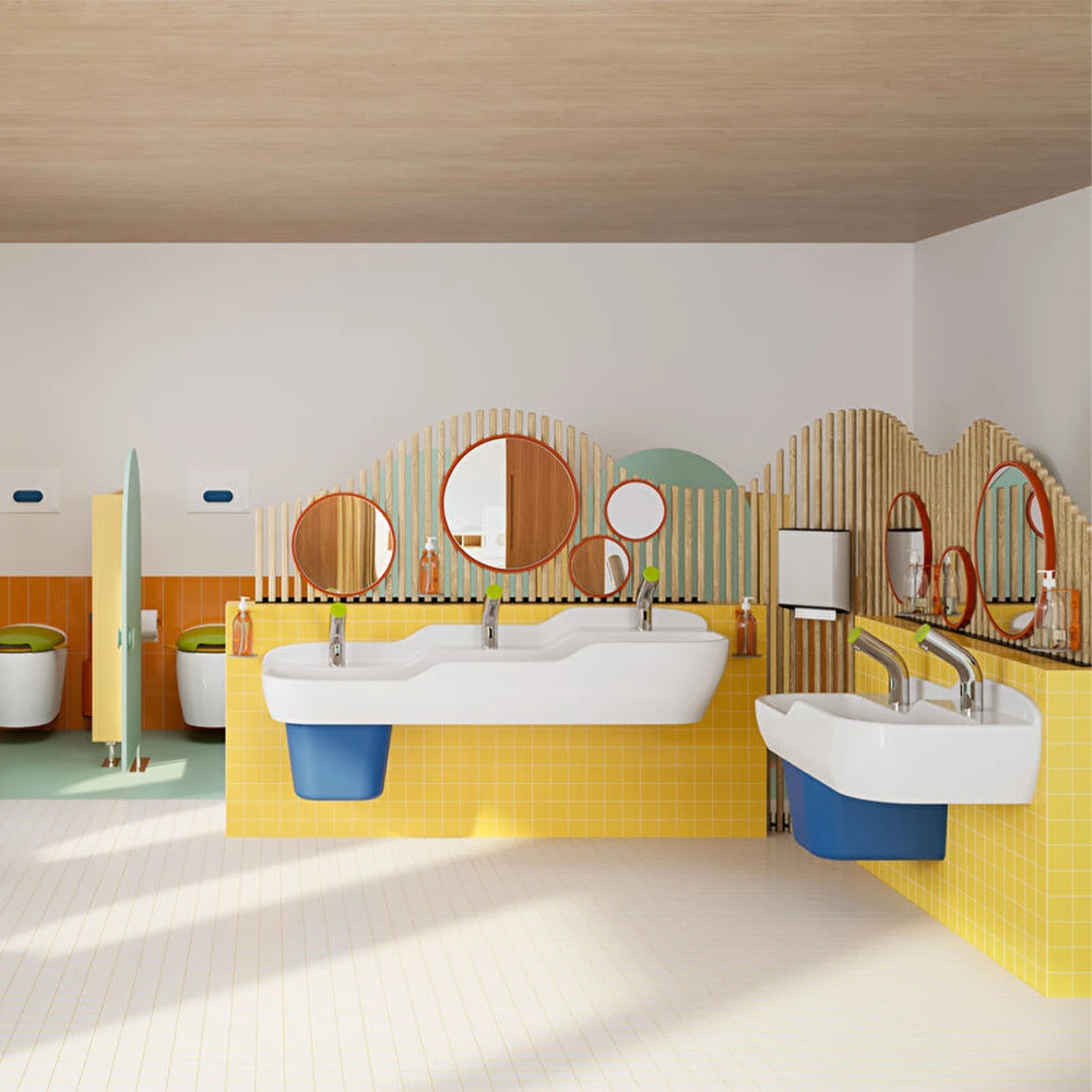 Vitra Sento Kids 125x40 Cm 3 Delikli Lavabo 7352B003-1741 2