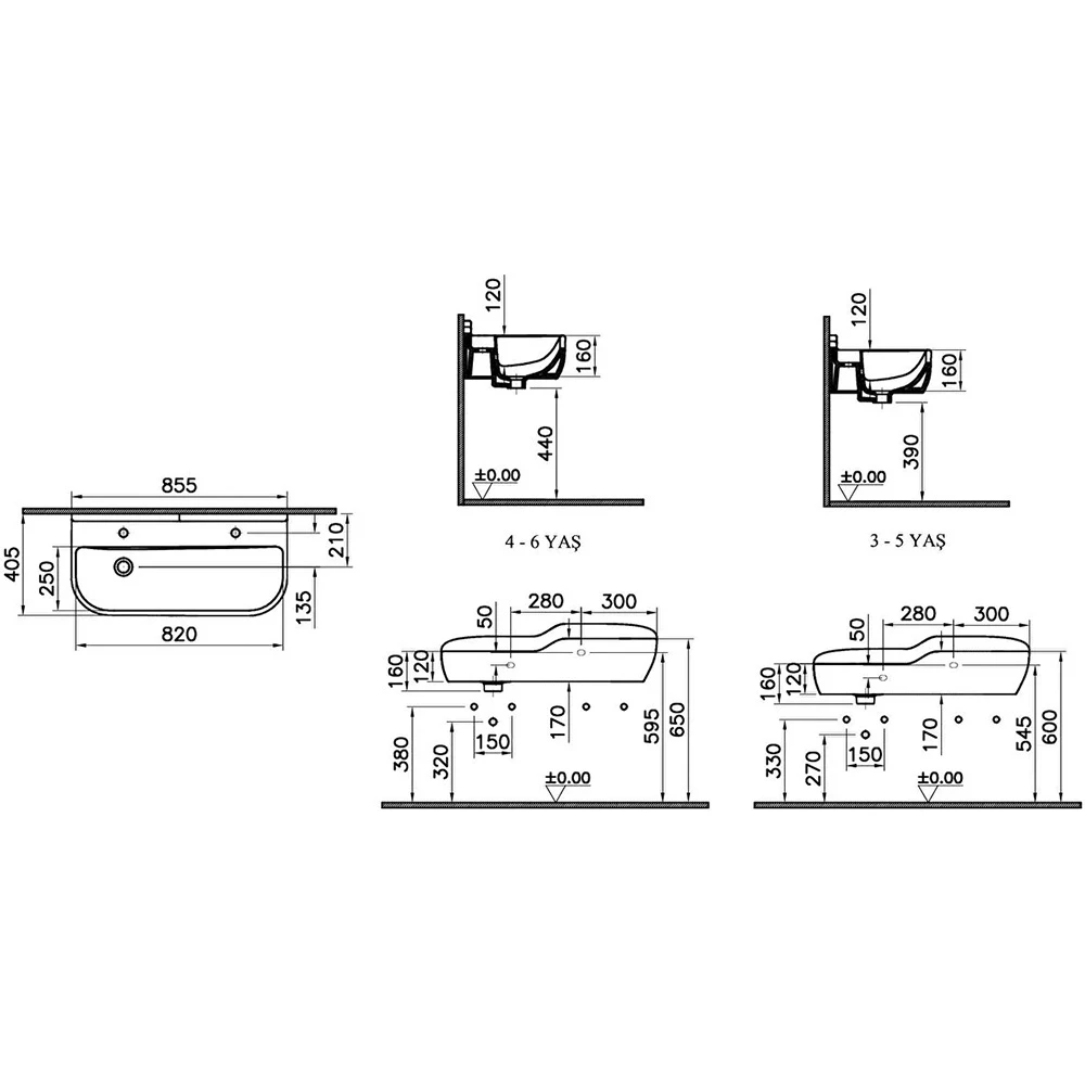 Vitra Sento Kids 85x41 Cm Lavabo 7351B003-1740 3