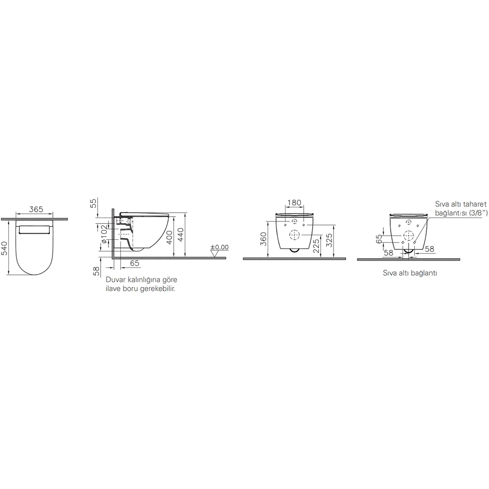 Vitra Sento Rim-ex Kanalsız Asma Klozet Takımı - 7948B403-6263 2