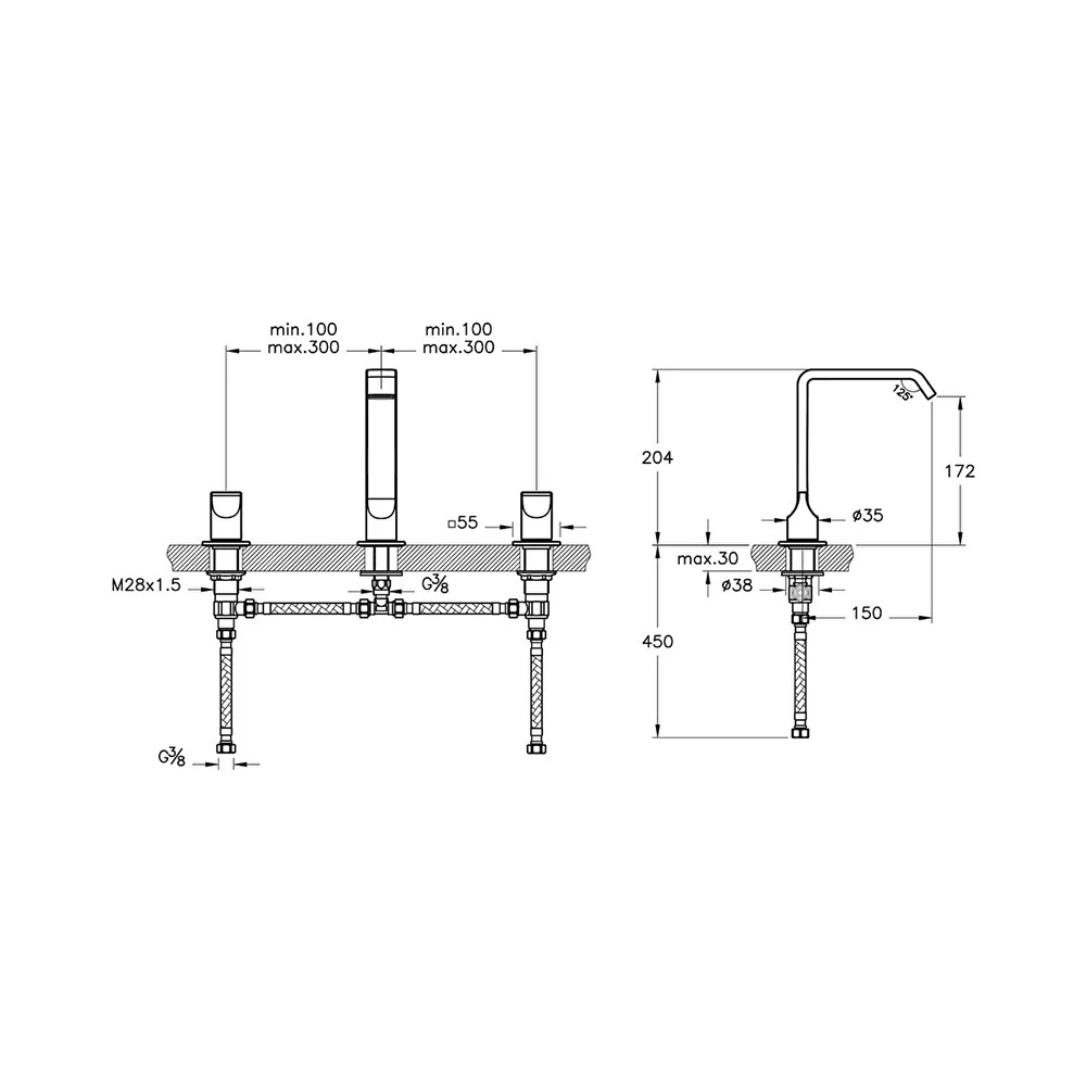 Vitra Suit 3 Delikli Soft Bakır Lavabo Bataryası A4278429 2