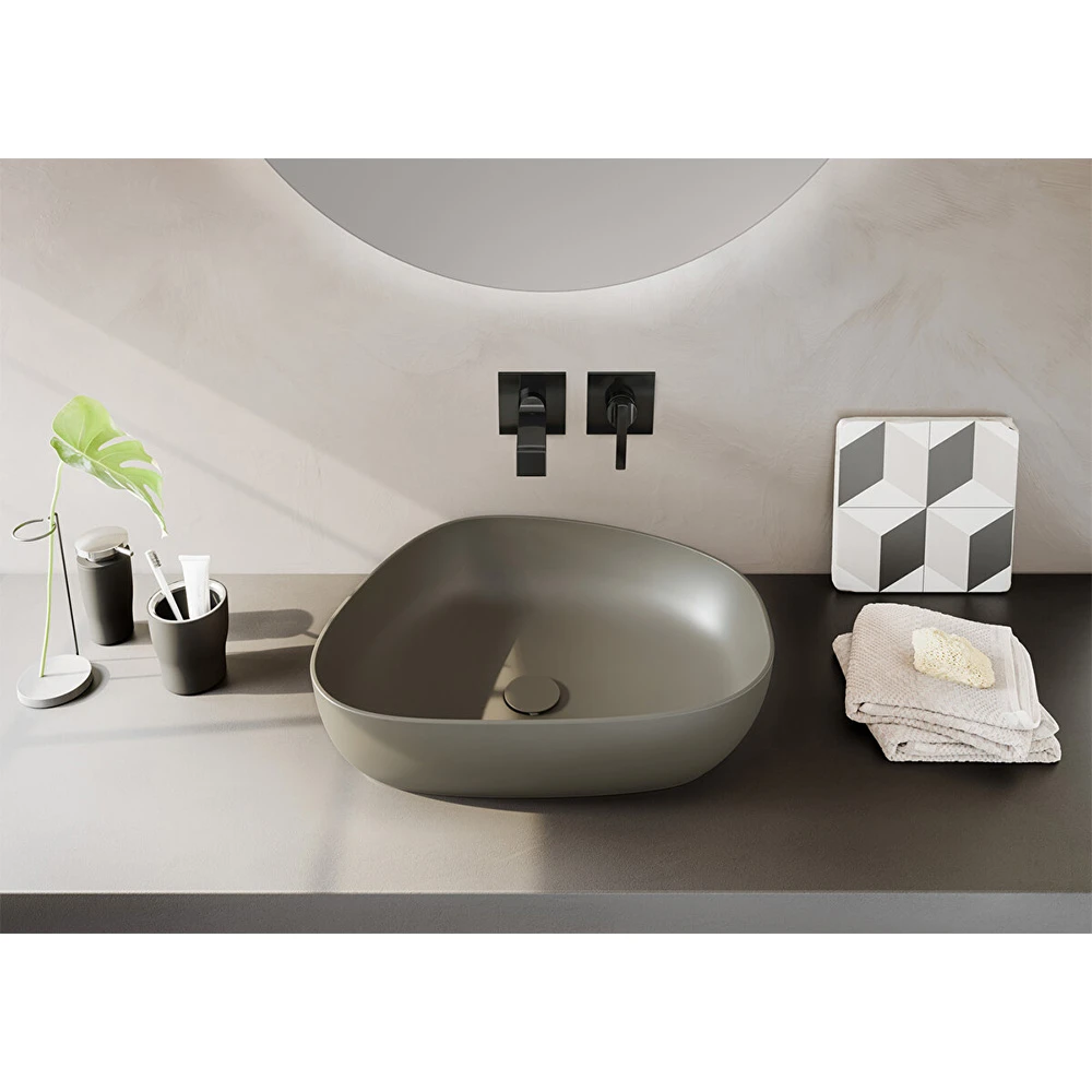 Vitra Suit Parlak Siyah Ankastre Lavabo Bataryası A4278239 2