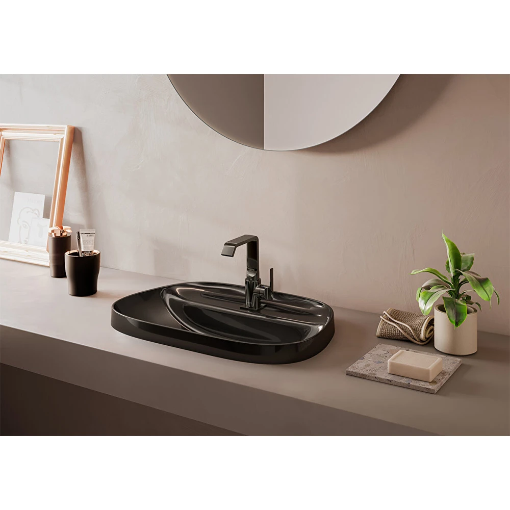 Vitra Suit Parlak Siyah Lavabo Bataryası A4261639 2