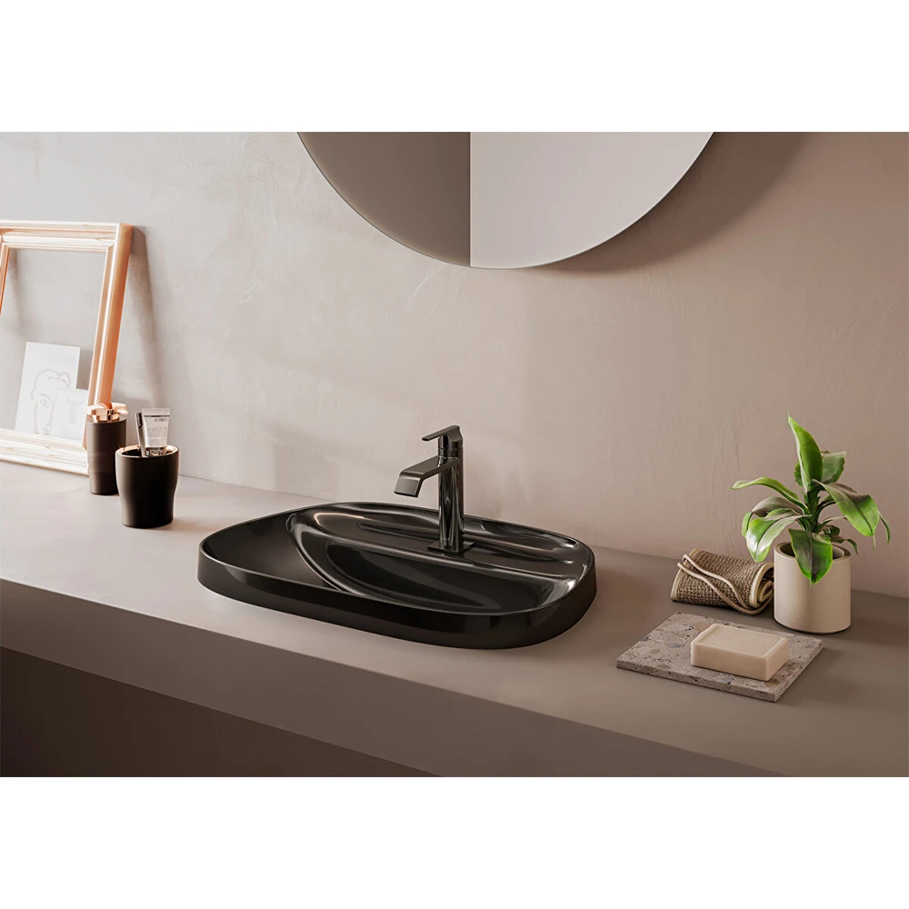 Vitra Suit Parlak Siyah Lavabo Bataryası A4281639 2