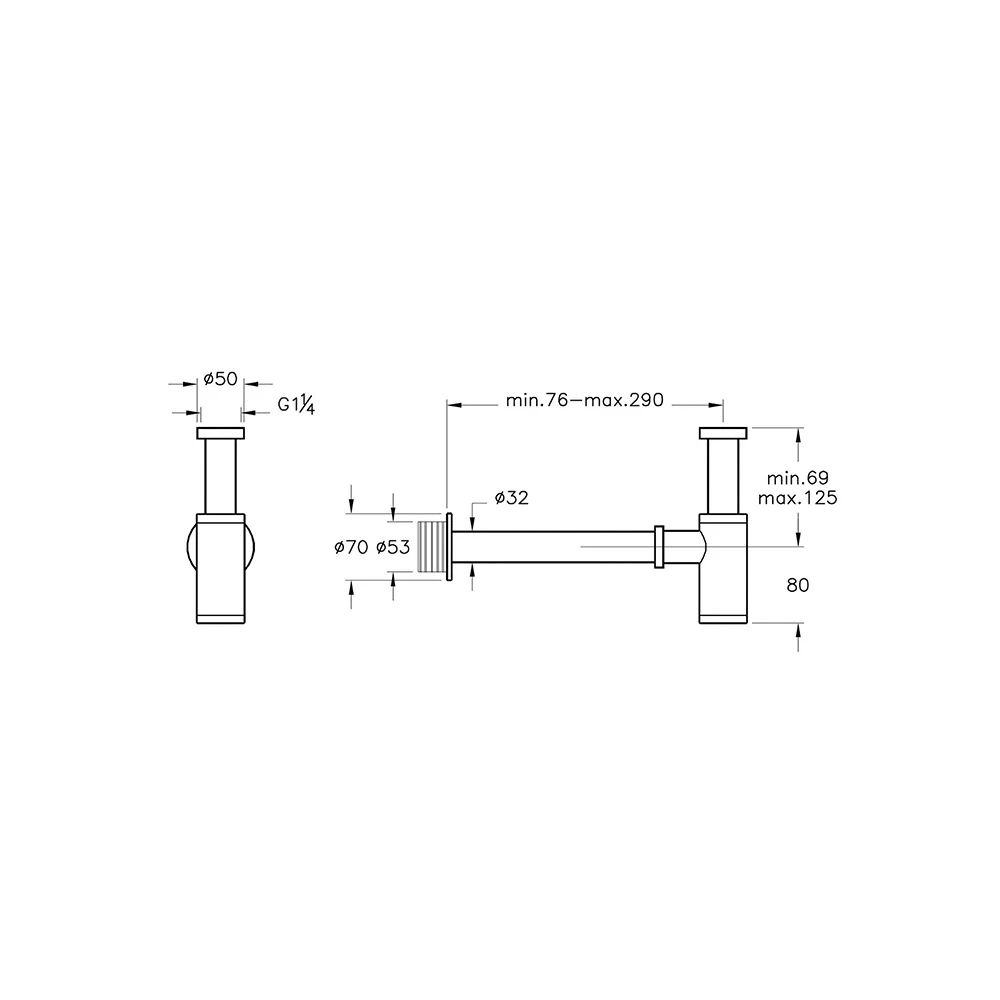 Vitra T Tipi Fırçalanmış Nikel Lavabo Sifonu A4512334 2