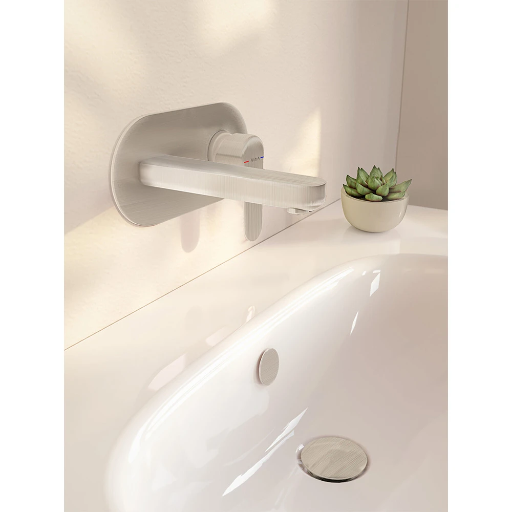 Vitra Universal Basmalı Yuvarlak Fırçalanmış Nikel Lavabo Süzgeci A4514934 2