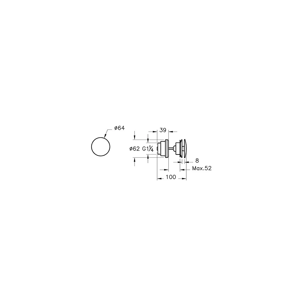 Vitra Universal Yuvarlak Fırçalanmış Nikel Lavabo Süzgeci A4514834 2