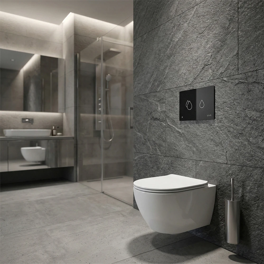 Vitra V-Care Siyah Cam Fotoselli Kumanda Paneli - 768-1502 2