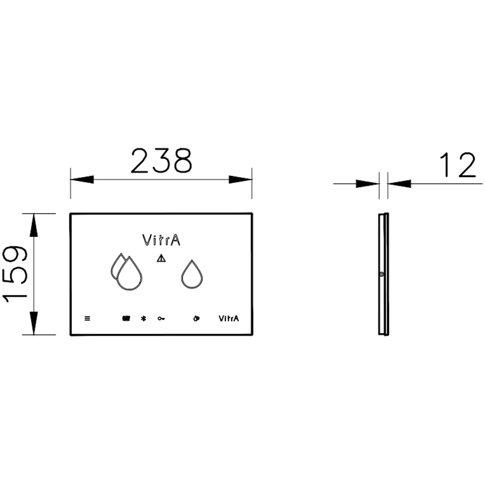 Vitra V-Care Siyah Cam Fotoselli Kumanda Paneli - 768-1502 3
