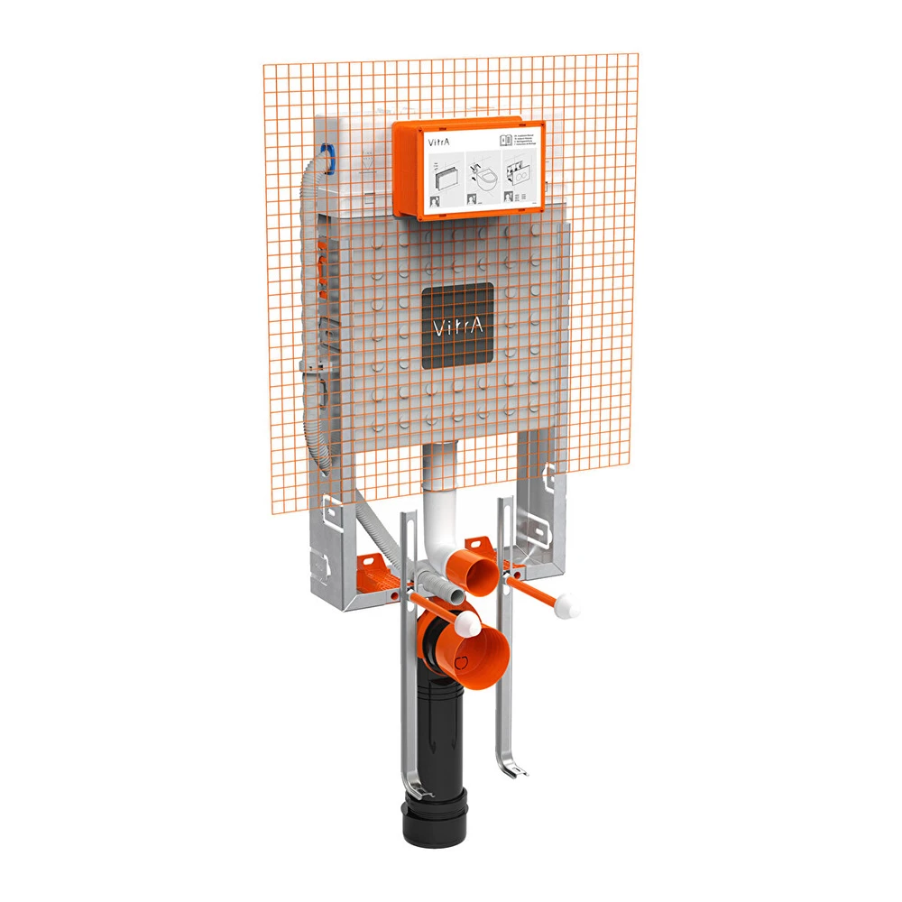 Vitra V12 3/6 L Asma Klozetler İçin Ayarlanabilir İnce Metal Ayaklı Gömme Rezervuar 762-1851-01