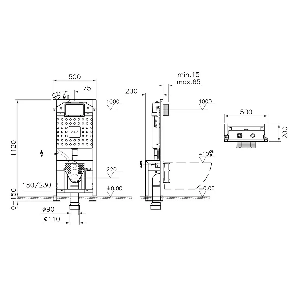 Vitra V12 3/6 L Asma Klozetler İçin Duvar İçi Gömme Rezervuar 762-4800-01 2