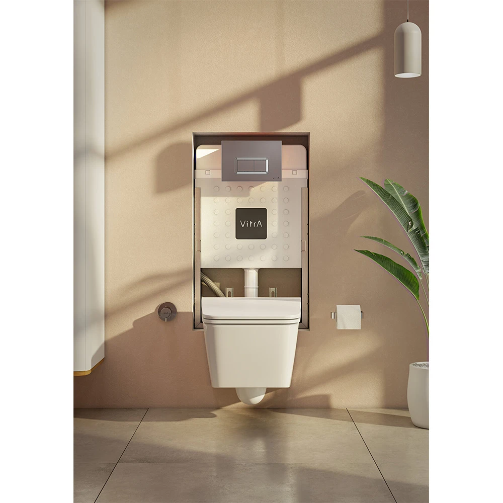 Vitra V8 3/6 L Asma Klozetler İçin Ayarlanabilir İnce Metal Ayaklı Gömme Rezervuar 768-1851-01 3