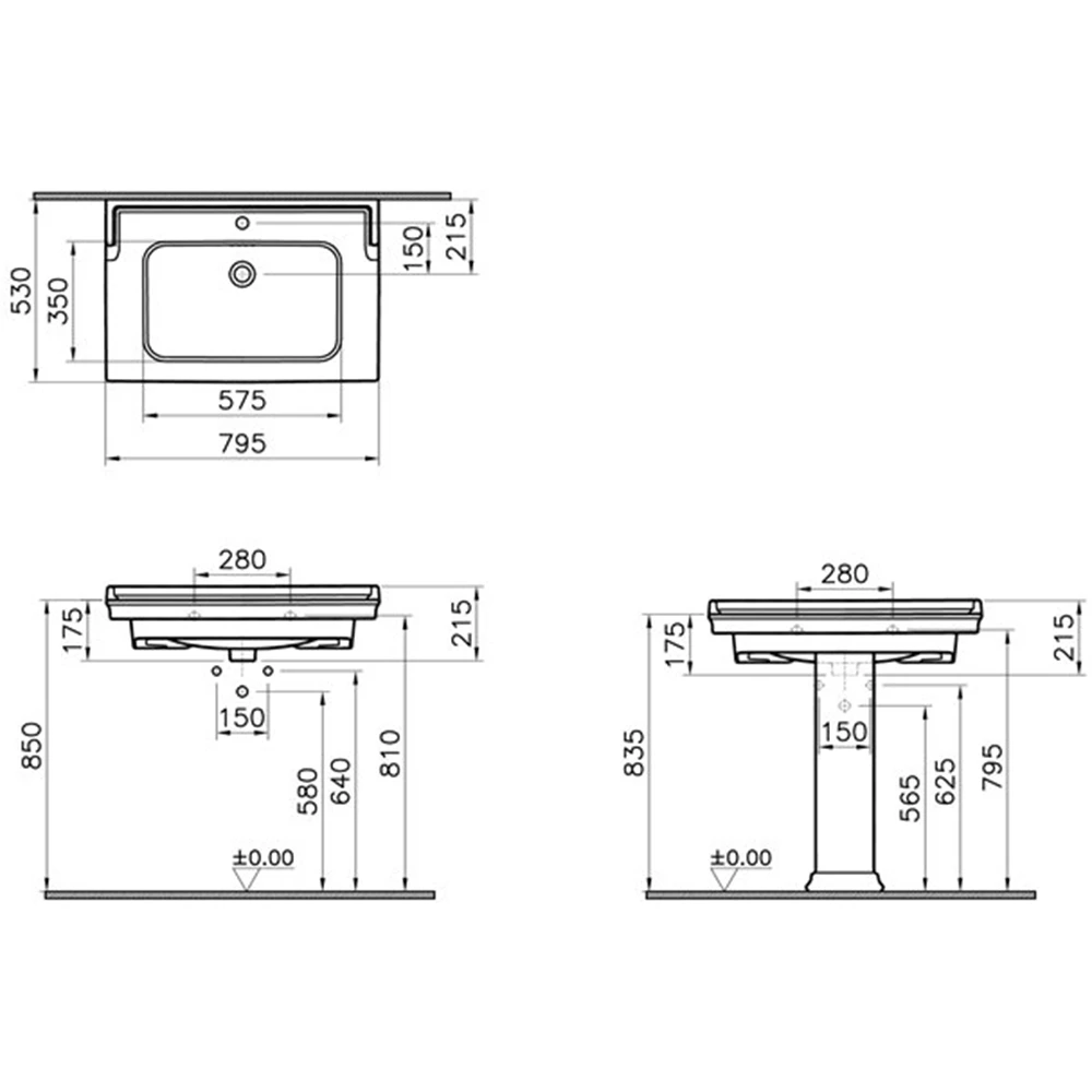 Vitra Valarte 80x53 Cm Etajerli Lavabo - 7802B403-0001 2