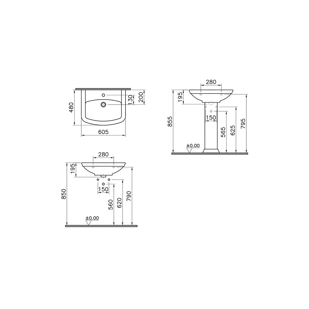 Vitra Valarte Kolon Ayak 4168B003-0156 2