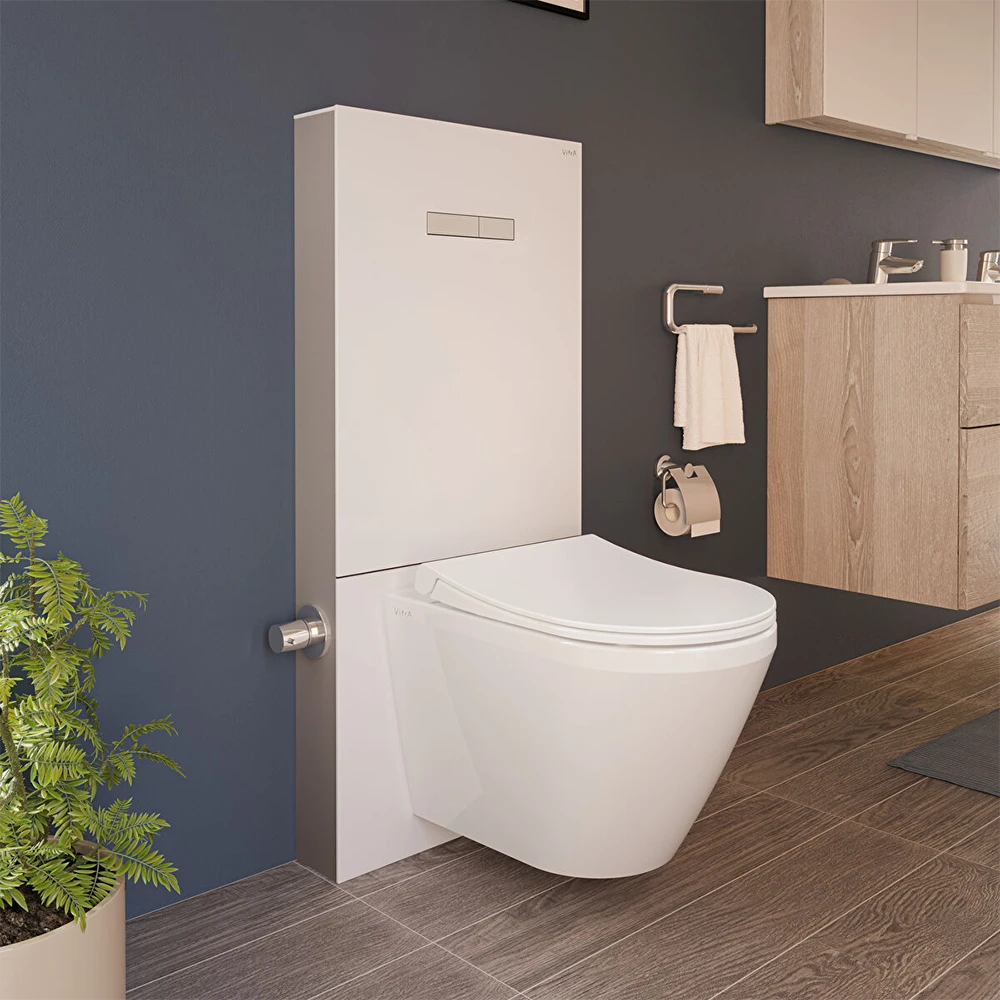 Vitra Vitrus 3-6 L Asma Klozetler İçin Stop Valfli Duvar Önü Beyaz Cam Rezervuar - 870-5770-01 2