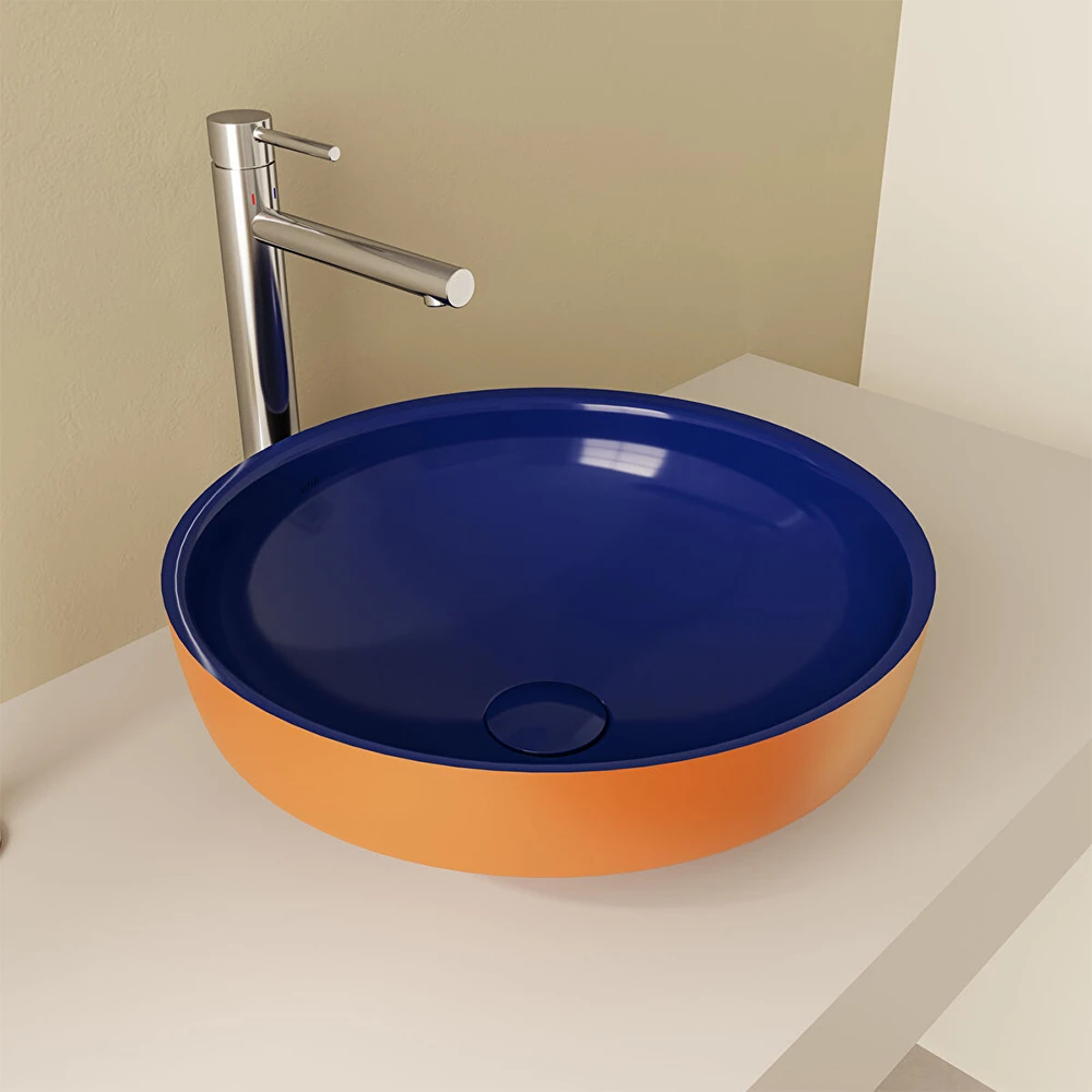 Vitra Water Jewels 40 Cm Yuvarlak Kompakt Terrarosa-Mavi Çanak Lavabo - 4334B426-1361 3
