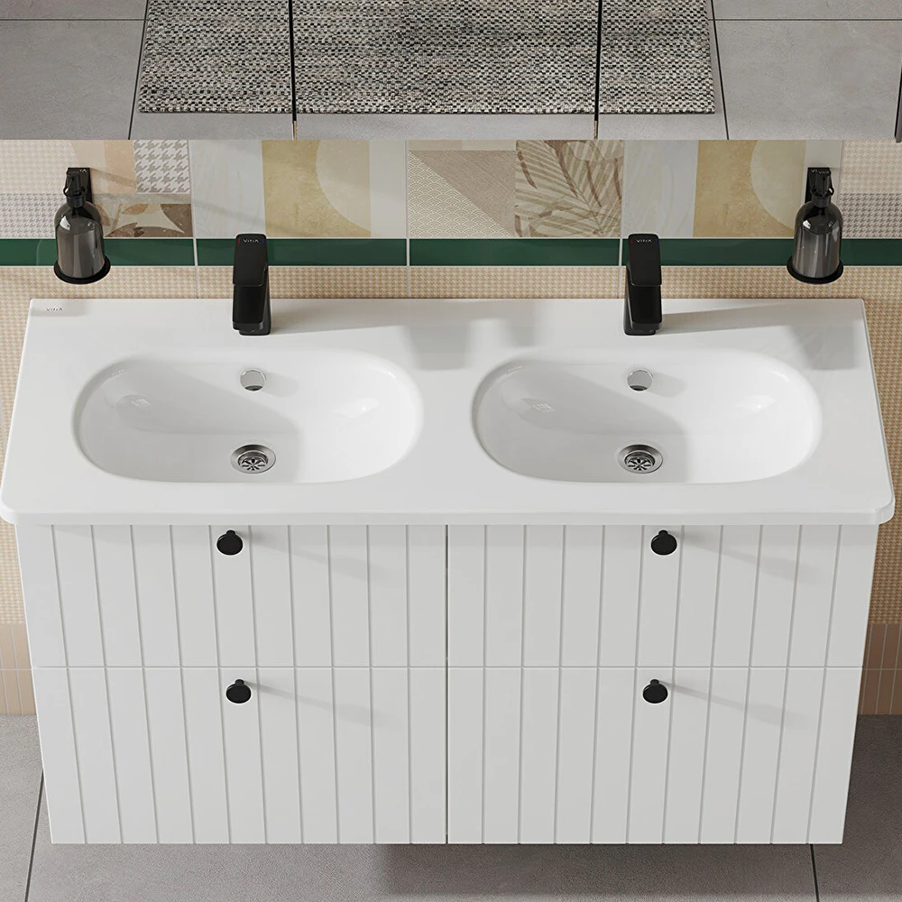 Vitra Zentrum 120x46 Cm Etajerli Lavabo 7795B003-0001 2